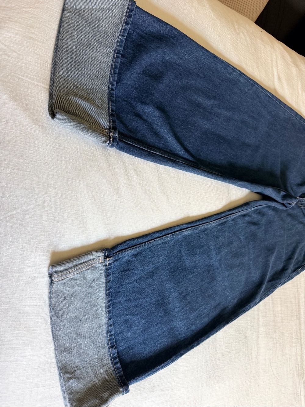 Zara TRF Turned Up Wide Leg Jeans dark wash size 8 /40 - Picture 7 of 9